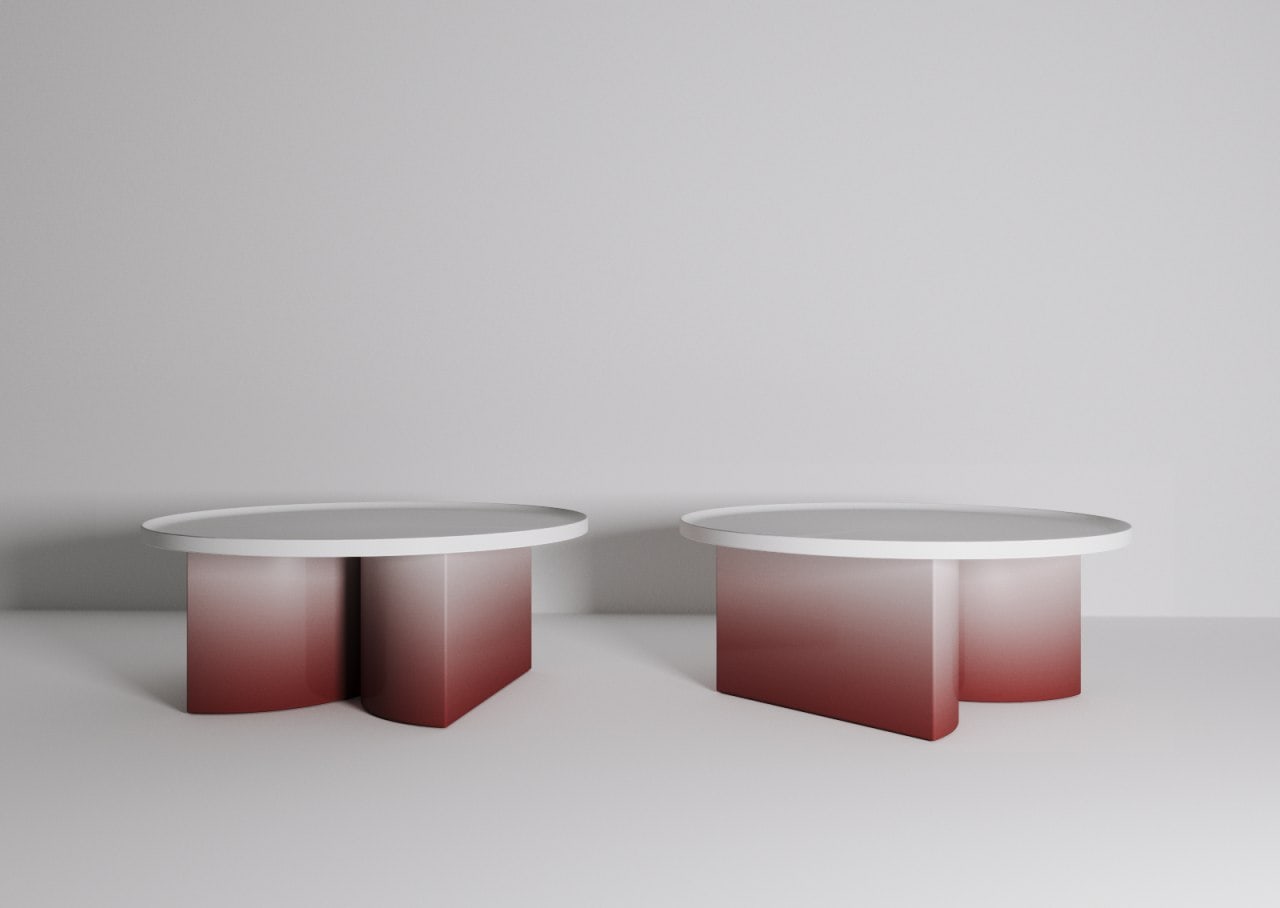 Op Art Coffee Table in Red and White by Jiri Krejcirik