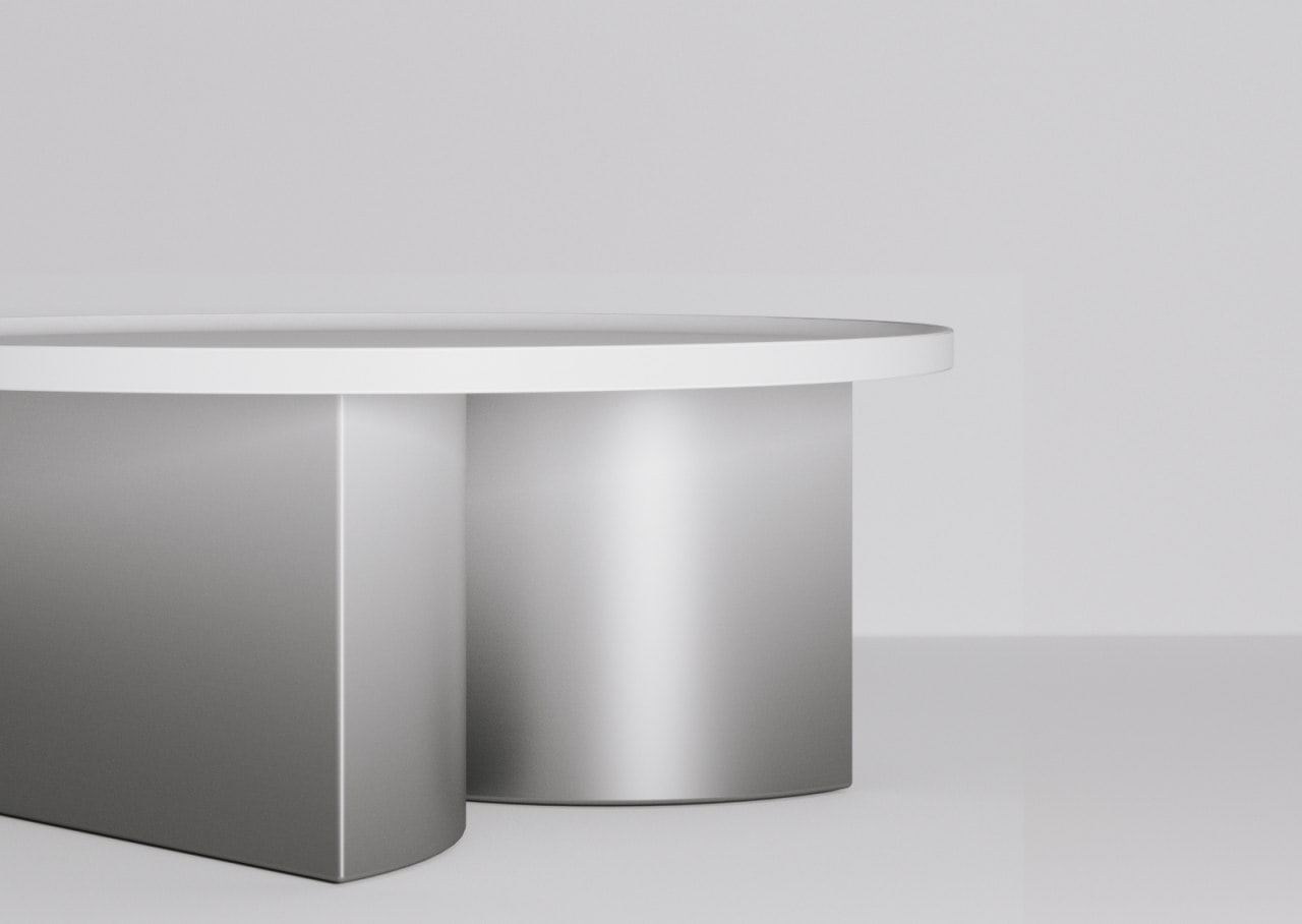 Detail of Op Art Coffee Table in Grey and White by Jiri Krejcirik