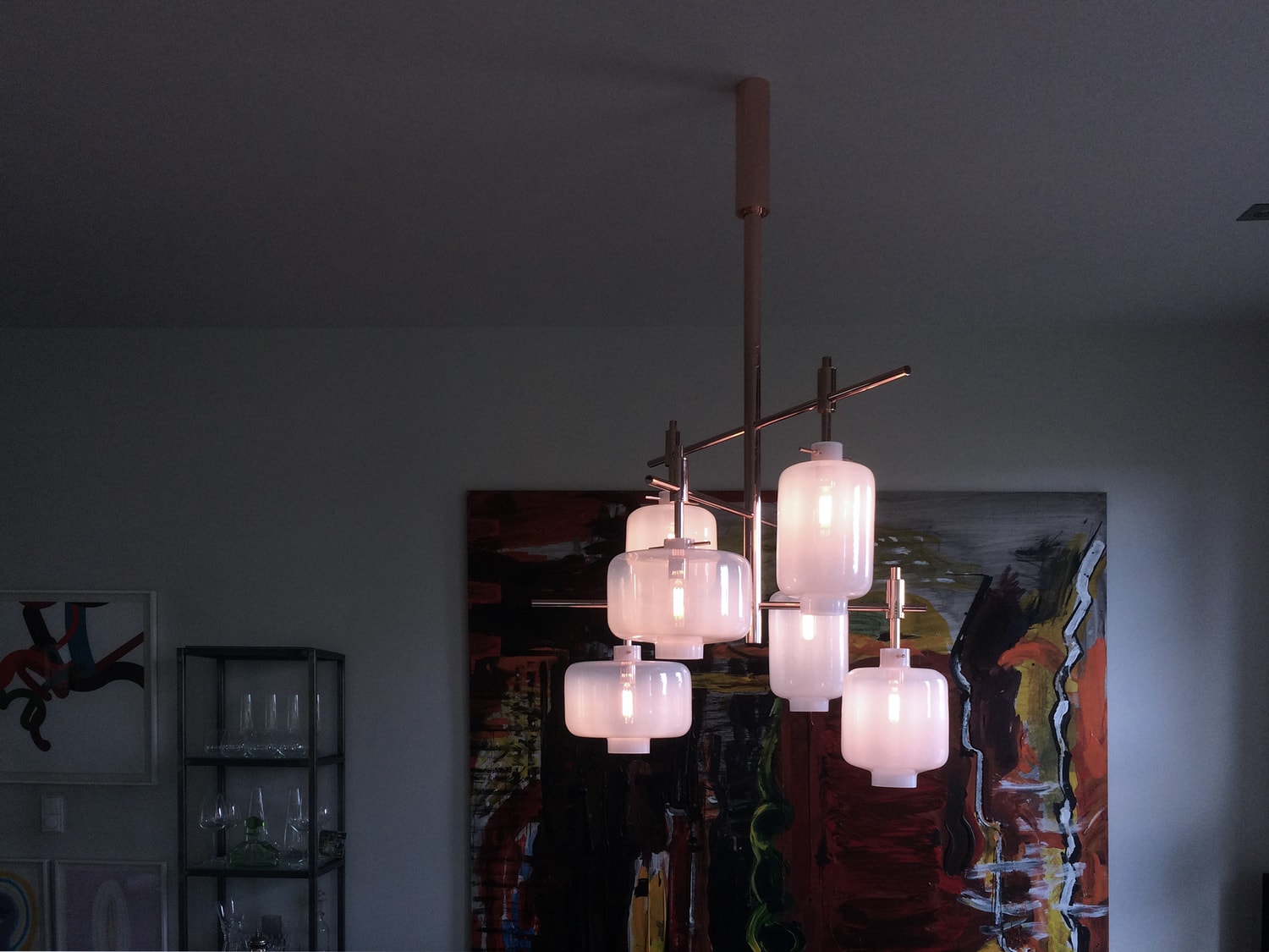 Lampions made out of Copper Glass Lit in Dark