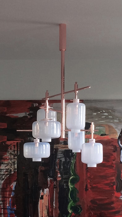 Lampions made out of Copper Glass Profile View