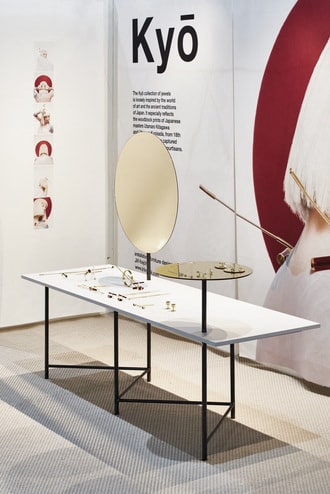 kyo collection jewelry katerina reich installation and mirror table for designblok 2018 kolekce šperk instalace pro zrcadlový toaletní stolek pro výstavu designblok design jiri krejcirik