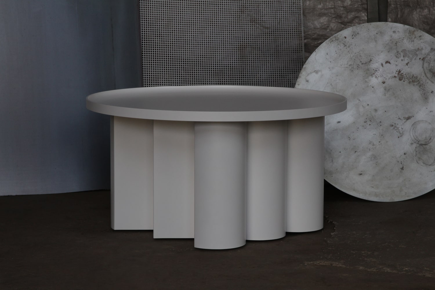 Profile View of Sculptural Low Table Stella