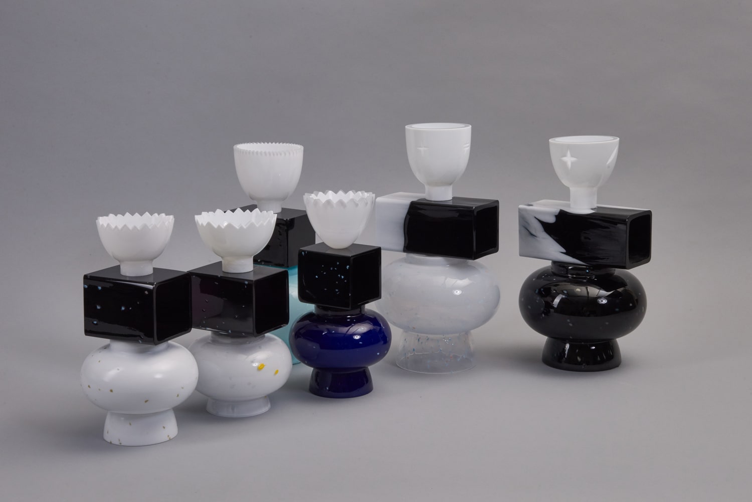 Forms and Symbols Limited Edition Collection of Glass Objects Six Vases