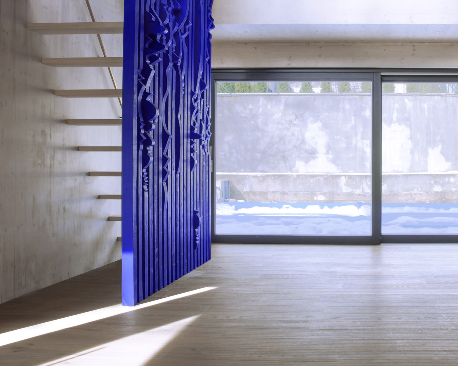 Ultramarine Staircase Wall for Private Residence in Milovice Private Collection