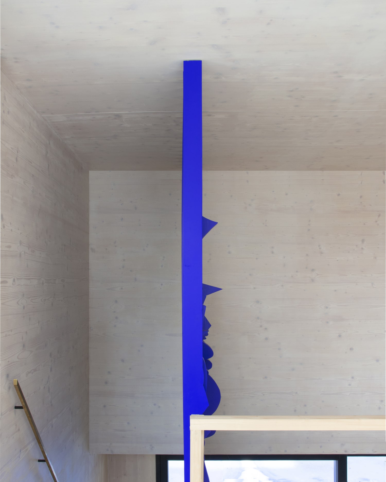 Ultramarine Staircase Wall for Private Residence in Milovice From the Side