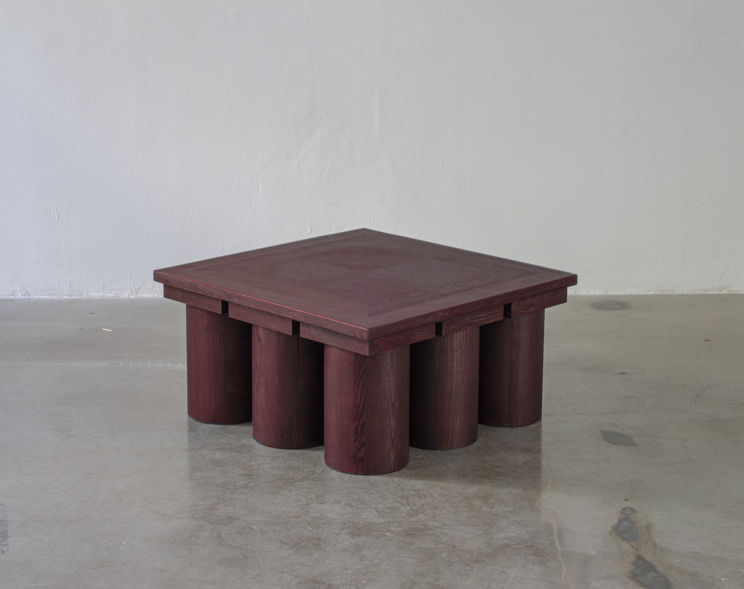 Veltrusy Mansion Low Table Inspired by Baroque and Classicist Architecture Made Out of Reclaimed Wood in Red