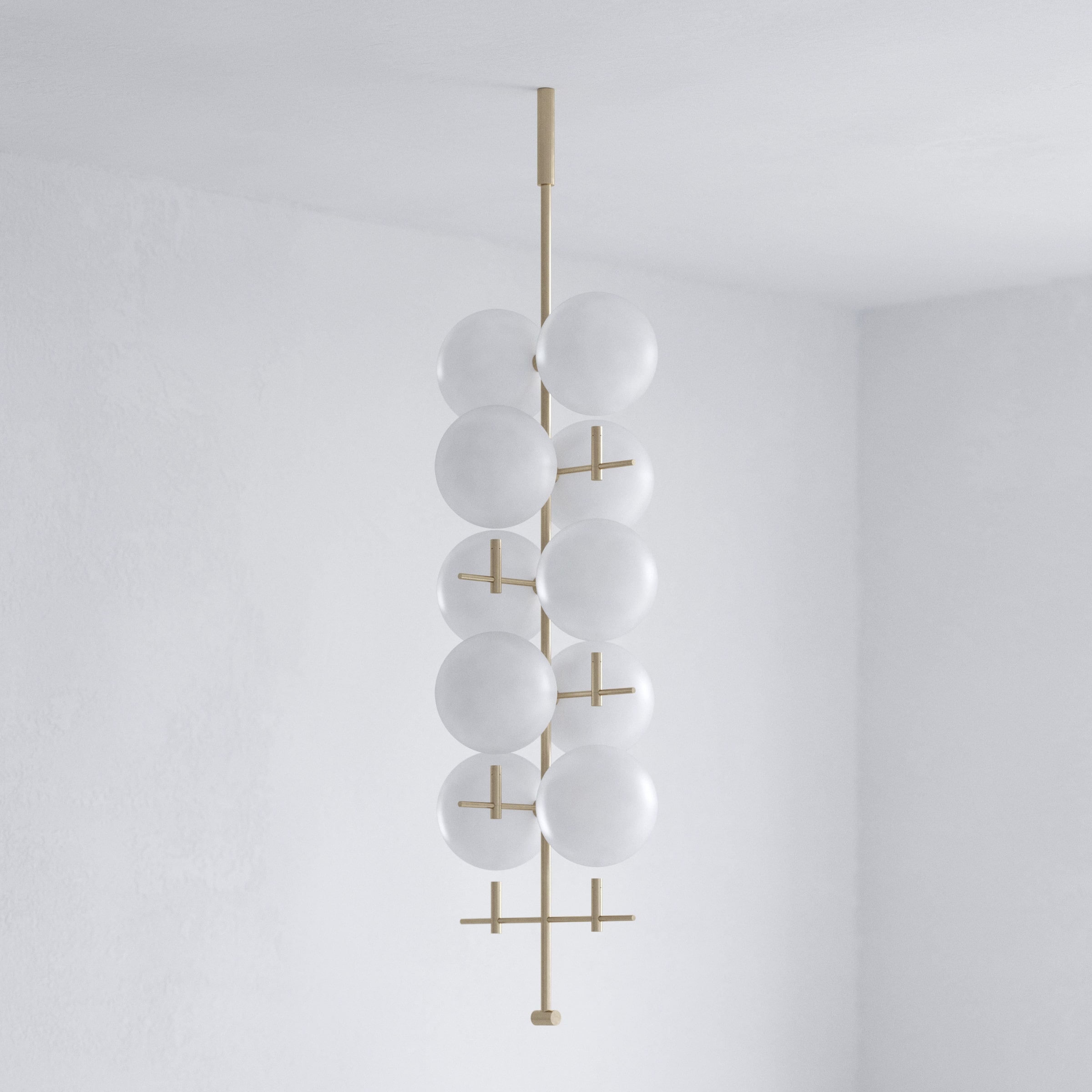 Handmade Luna Luminaries Collection of Lightning made of Glass and Brass Ten Lamps