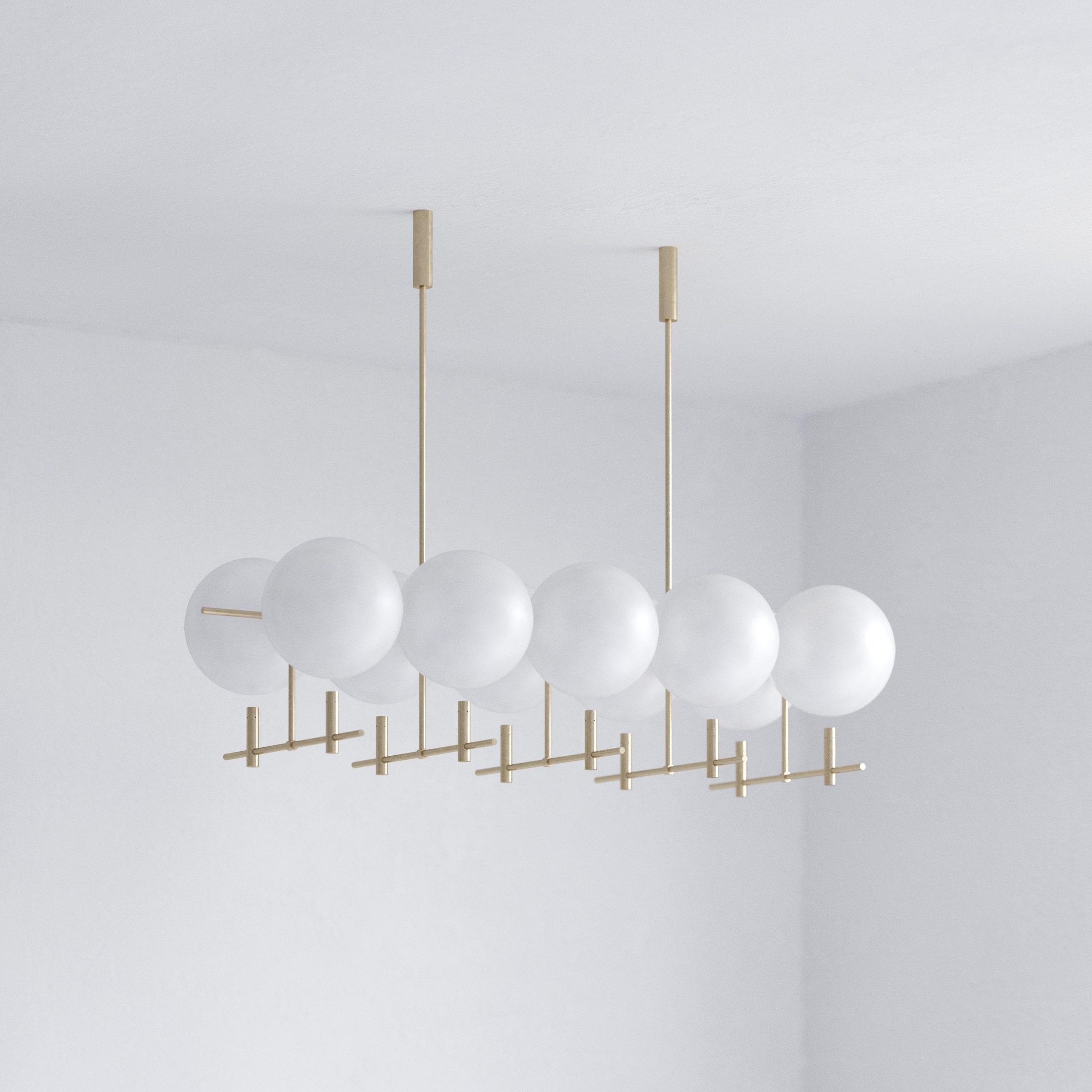 Handmade Luna Luminaries Collection of Lightning made of Glass and Brass Ten Lamps