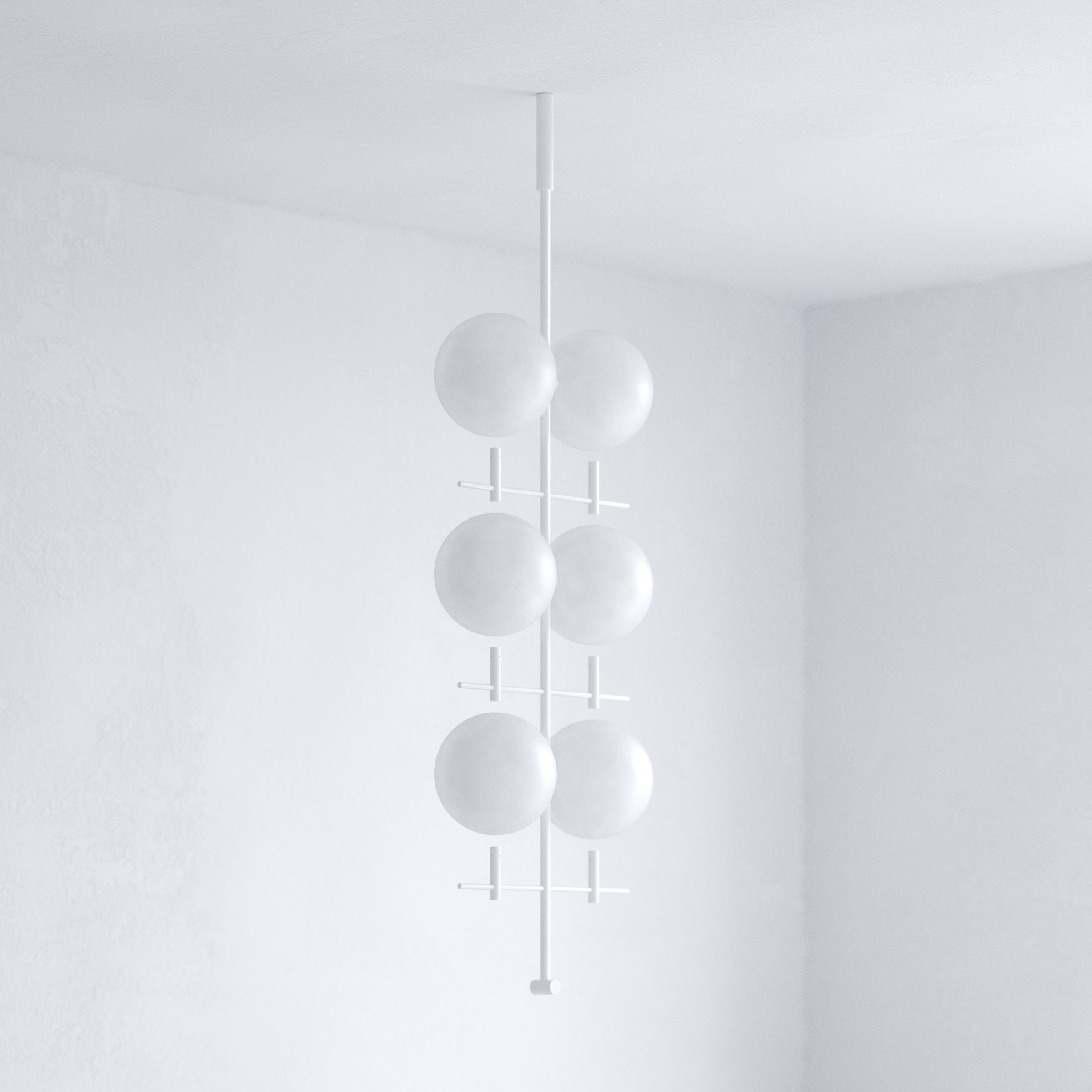 Luna Luminaries Collection of Lightning made out of glass in combination with brass six lamps