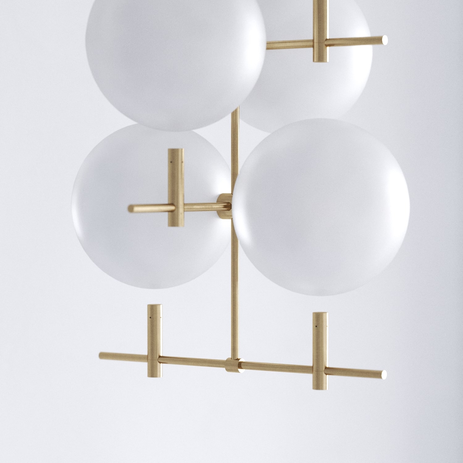 Handmade Luna Luminaries Collection of Lightning made of Glass and Brass Golden